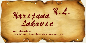 Marijana Laković vizit kartica